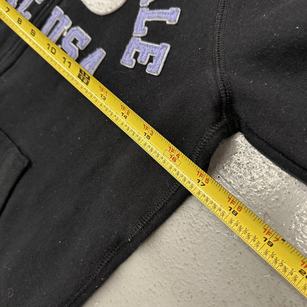 Aeropostale Hoodie Teens XS Black Full Zip Fleece Sweatshirt NYC USA Logo - Picture 3 of 5